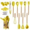 Hecef 32 PCS Silicone Cooking Utensils Set, 446°F Heat Resistant BPA Free Turner Tongs,Spatula,Spoon,Brush,Whisk