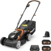 Worx 40V 14" Cordless Lawn Mower for Small Yards, 2-in-1 Battery Lawn Mower Cuts Quietly, Compact & Lightweight Lawn Mower