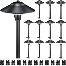 LED Low Voltage Landscape Lights 3W Cast-Aluminum Low Voltage 12-24V Waterproof Lights 12 Pack 3000K Landscape Lighting