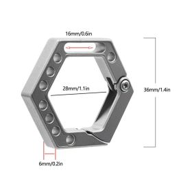 Keychain For Men Hexagon Titanium Alloy Key Holder Carabiner Car Key Holder Small Outdoor Tool Connecting Keychain Accessories