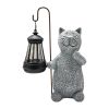 Solar Lights Resin Cat Waterproof Lantern Weather-Resistant Garden Lights Mini Statue Cat Outdoor Lantern Garden Ornament Light