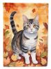 American Wirehair Cat in Fall Leaves Garden Flag Mailbox Flag Decorative Yard Flag Banner Outside Patio Artwork Yard Flower Beds, Garden Size