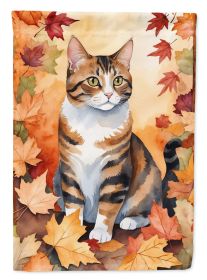 American Polydactyl Cat in Fall Leaves Garden Flag Mailbox Flag Decorative Yard Flag Banner Outside Patio Artwork Yard Flower Beds, Garden Size