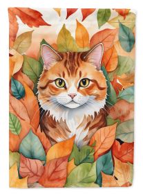 Foldex Exotic Fold Cat in Fall Leaves Garden Flag Mailbox Flag Decorative Yard Flag Banner Outside Patio Artwork Yard Flower Beds, Garden Size