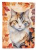 American Curl Cat in Fall Leaves Garden Flag Mailbox Flag Decorative Yard Flag Banner Outside Patio Artwork Yard Flower Beds, Garden Size, Multicolor