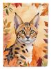 Serengeti Cat in Fall Leaves Garden Flag Mailbox Flag Decorative Yard Flag Banner Outside Patio Artwork Yard Flower Beds, Garden Size, Multicolor