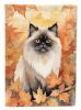 Himalayan Cat in Fall Leaves Garden Flag Mailbox Flag Decorative Yard Flag Banner Outside Patio Artwork Yard Flower Beds, Garden Size, Multicolor