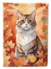 Chantilly Tiffany Cat in Fall Leaves Garden Flag Mailbox Flag Decorative Yard Flag Banner Outside Patio Artwork Yard Flower Beds, Garden Size