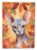 Sphynx Cat in Fall Leaves Garden Flag Mailbox Flag Decorative Yard Flag Banner Outside Patio Artwork Yard Flower Beds, Garden Size, Multicolor