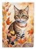 Owyhee Bob Cat in Fall Leaves House Flag Large Porch Sleeve Pole Decorative Outside Yard Banner Artwork Wall Hanging, Polyester, House Size