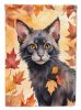 Lykoi Cat in Fall Leaves House Flag Large Porch Sleeve Pole Decorative Outside Yard Banner Artwork Wall Hanging, Polyester, House Size, Multicolor