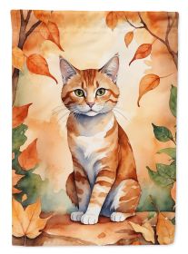 Suphalak Cat in Fall Leaves Garden Flag Mailbox Flag Decorative Yard Flag Banner Outside Patio Artwork Yard Flower Beds, Garden Size, Multicolor