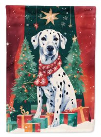 Dalmatian Christmas Garden Flag Mailbox Flag Decorative Yard Flag Banner Outside Patio Artwork Yard Flower Beds, Garden Size, Multicolor