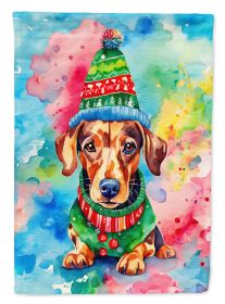 Dachshund Christmas Garden Flag Mailbox Flag Decorative Yard Flag Banner Outside Patio Artwork Yard Flower Beds, Garden Size, Multicolor