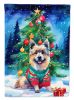 Keeshond Christmas Garden Flag Mailbox Flag Decorative Yard Flag Banner Outside Patio Artwork Yard Flower Beds, Garden Size, Multicolor