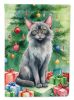 Lykoi Cat By the Christmas Tree Garden Flag Mailbox Flag Decorative Yard Flag Banner Outside Patio Artwork Yard Flower Beds, Garden Size, Multicolor