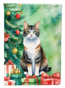 Manx Cat By the Christmas Tree Garden Flag Mailbox Flag Decorative Yard Flag Banner Outside Patio Artwork Yard Flower Beds, Garden Size, Multicolor