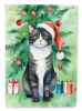 American Polydactyl Cat By the Christmas Tree Garden Flag Mailbox Flag Decorative Yard Flag Banner Outside Patio Artwork Yard Flower Beds, Garden Size