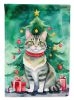 Raas Cat By the Christmas Tree Garden Flag Mailbox Flag Decorative Yard Flag Banner Outside Patio Artwork Yard Flower Beds, Garden Size, Multicolor