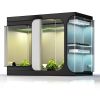 2-in-1 108"X48"X80"Grow Tent Reflective 600D Canvas Mylar Grow Tents House Room with Floor Tray