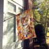 German Rex Cat in Fall Leaves House Flag Large Porch Sleeve Pole Decorative Outside Yard Banner Artwork Wall Hanging, Polyester, House Size