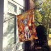 Minskin Cat in Fall Leaves House Flag Large Porch Sleeve Pole Decorative Outside Yard Banner Artwork Wall Hanging, Polyester, House Size, Multicolor