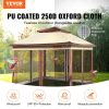 VEVOR Patio Gazebo, 11 x 11 FT Pop up Gazebo for 8-10 Person, with Mosquito Netting, Metal Frame, and PU Coated 250D Oxford Cloth