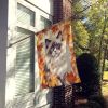 Ragdoll Cat in Fall Leaves House Flag Large Porch Sleeve Pole Decorative Outside Yard Banner Artwork Wall Hanging, Polyester, House Size, Multicolor