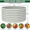 Raised Planter Box Outdoor Round Galvanized Raised Garden Bed Outdoor Flowerpot freight free