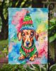 Dachshund Christmas Garden Flag Mailbox Flag Decorative Yard Flag Banner Outside Patio Artwork Yard Flower Beds, Garden Size, Multicolor