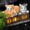 Cat Solar Lights Outdoor Outdoor Solar Garden Light Resin Cat Ornaments Waterproof Luminous Cat Sculpture For Patio Lawn Yard