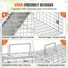 VEVOR Live Animal Cage Trap, 31" x 10" x 12" Humane Cat Trap Galvanized Iron, Folding Animal Trap with Handle for Rabbits, Stray Cats, Squirrels