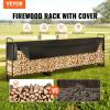 VEVOR 12.7FT Outdoor Firewood Rack with Cover, 152x14.2x46.1in,Heavy Duty Firewood Holder & 600D Oxford Waterproof Cover for Fireplace, Patio