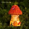 Solar Mushroom Lights Cute Resin Mushroom House Fairy Lights Garden Decoration Resin Crafts Outdoor Yard Patio Lawn Decor