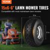 VEVOR Lawn Mower Tires, 15x6-6" Lawn Tractor Tires, 2-Pack Tire and Wheel Assemblies, Turf Pneumatic Tires with 3" Centered Hub and 3/4" Bushing Size