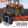 VEVOR 3 Point Hitch Receiver, 3 Point 2" Receiver Trailer Hitch Category 1 Tractor Tow Drawbar Adapter with Pins, Compatible with Kubota, Mahindra