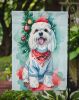 Maltese Christmas Garden Flag Mailbox Flag Decorative Yard Flag Banner Outside Patio Artwork Yard Flower Beds, Garden Size, Multicolor