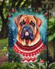 Dogue de Bordeaux Christmas Garden Flag Mailbox Flag Decorative Yard Flag Banner Outside Patio Artwork Yard Flower Beds, Garden Size, Multicolor