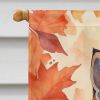 Somali Cat in Fall Leaves House Flag Large Porch Sleeve Pole Decorative Outside Yard Banner Artwork Wall Hanging, Polyester, House Size, Multicolor