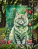 Selkirk Rex Cat By the Christmas Tree Garden Flag Mailbox Flag Decorative Yard Flag Banner Outside Patio Artwork Yard Flower Beds, Garden Size