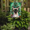 Colorpoint Shorthair Cat By the Christmas Tree Garden Flag Mailbox Flag Decorative Yard Flag Banner Outside Patio Artwork Yard Flower Beds