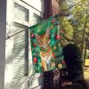 Chausie Cat By the Christmas Tree House Flag Large Porch Sleeve Pole Decorative Outside Yard Banner Artwork Wall Hanging, Polyester, House Size