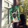 Colorpoint Shorthair Cat By the Christmas Tree House Flag Large Porch Sleeve Pole Decorative Outside Yard Banner Artwork Wall Hanging, Polyester