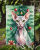 Sphynx Cat By the Christmas Tree Garden Flag Mailbox Flag Decorative Yard Flag Banner Outside Patio Artwork Yard Flower Beds, Garden Size, Multicolor