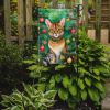 Chausie Cat By the Christmas Tree Garden Flag Mailbox Flag Decorative Yard Flag Banner Outside Patio Artwork Yard Flower Beds, Garden Size, Multicolor