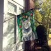 Korat Cat By the Christmas Tree House Flag Large Porch Sleeve Pole Decorative Outside Yard Banner Artwork Wall Hanging, Polyester, House Size