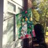 Li Hua Cat By the Christmas Tree House Flag Large Porch Sleeve Pole Decorative Outside Yard Banner Artwork Wall Hanging, Polyester, House Size