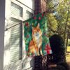 Somali Cat By the Christmas Tree House Flag Large Porch Sleeve Pole Decorative Outside Yard Banner Artwork Wall Hanging, Polyester, House Size