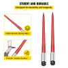 VEVOR Pair Hay Spear 39" Bale Spear 3000 lbs Capacity, Bale Spike Quick Attach Square Hay Bale Spears 1 3/4", Red Coated Bale Forks