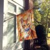 Arabian Mau Cat in Fall Leaves House Flag Large Porch Sleeve Pole Decorative Outside Yard Banner Artwork Wall Hanging, Polyester, House Size